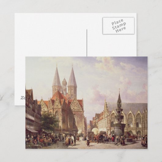 Marktonderzoek in Braunschweig Briefkaart (Voorkant / Achterkant)