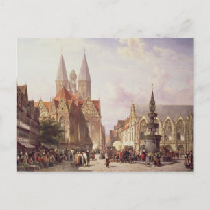 Marktonderzoek in Braunschweig Briefkaart