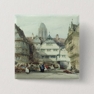 Marktplaats, Frankfurt Vierkante Button 5,1 Cm