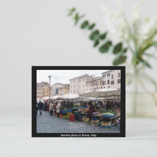 Marktplaats in Rome, Italië Briefkaart (Staand voorkant)
