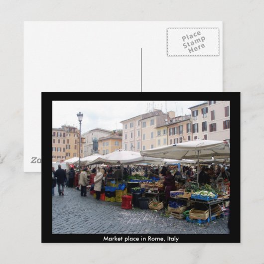 Marktplaats in Rome, Italië Briefkaart (Voorkant / Achterkant)