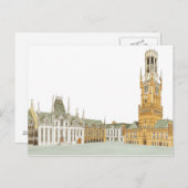 Marktplein. Brugge België Briefkaart (Voorkant / Achterkant)