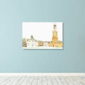 Marktplein. Brugge België Canvas Afdruk (Insitu (Houten vloer))