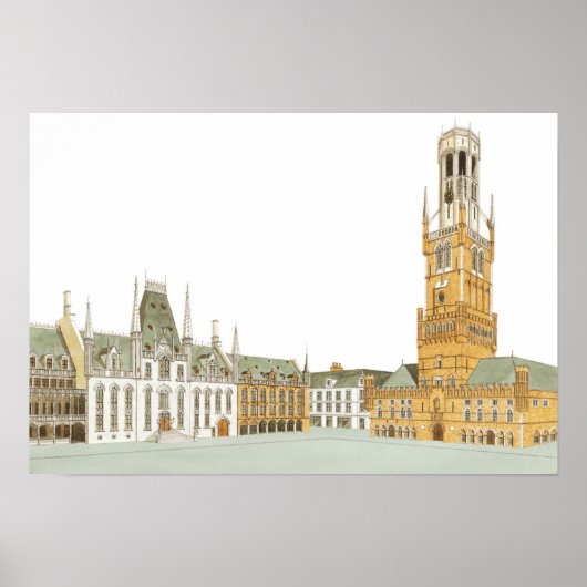 Marktplein. Brugge België Poster (Voorkant)