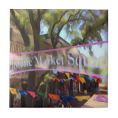 Marktplein-Waterverf - San Antonio Tegeltje (Voorkant)