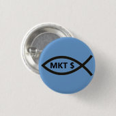 Marktprijs vis ronde button 3,2 cm (Voorkant /achterkant)