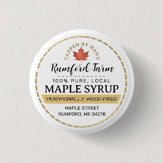 Marktpromotiemaple Gold Leaf van de landbouwer Ronde Button 3,2 Cm (Voorkant)