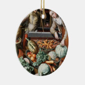 "Marktscène"  aangepaste siervormgeving Keramisch Ornament (Rechts)