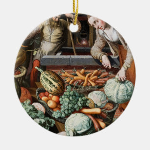 "Marktscène"  aangepaste siervormgeving Keramisch Ornament