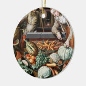 "Marktscène"  aangepaste siervormgeving Keramisch Ornament (Links)
