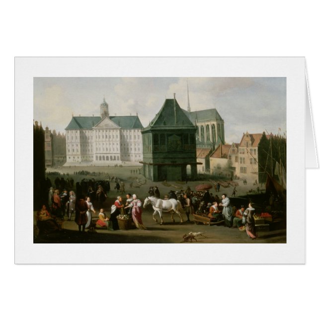 Marktscène voor het Dam-paleis in Amsterdam (Voorkant Horizontaal)