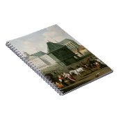 Marktscène voor het Dam-paleis in Amsterdam Notitieboek (Rechterzijde)