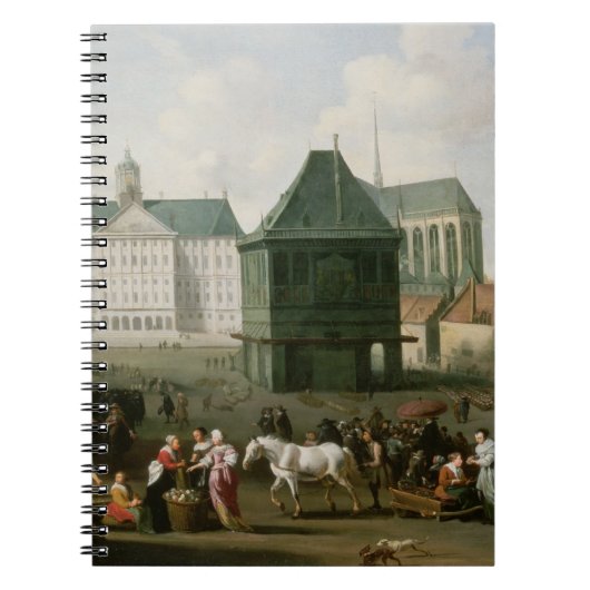 Marktscène voor het Dam-paleis in Amsterdam Notitieboek (Voorkant)