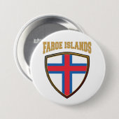 Marktschild van de Faeröer Ronde Button 7,6 Cm (Voorkant /achterkant)