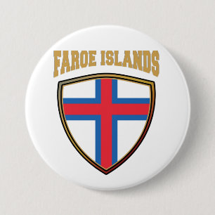 Marktschild van de Faeröer Ronde Button 7,6 Cm