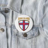 Marktschild van de Faeröer Ronde Button 7,6 Cm (In situ)