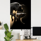 Marktstatistieken voor bull en Beer Poster (Thuiskantoor)