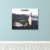 MARKTSTRAAT GEZICHT LOWELL MASS INGEPakt Canvas Afdruk (Insitu (Houten vloer))