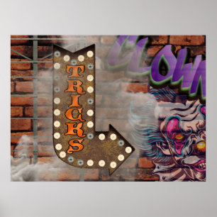 Marktteken Graffiti Enge Clown Poster