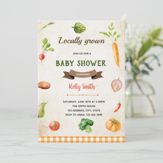 Marktuitnodiging voor groenten en fruit kaart (Staand voorkant)