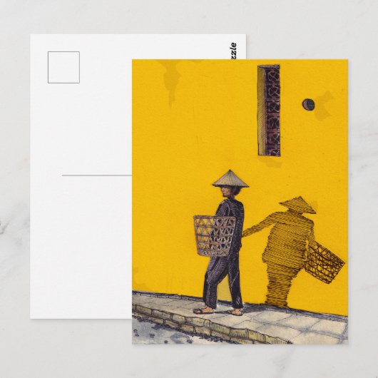 Marktverkoper in Hoi An Vietnam - afbeelding Briefkaart (Voorkant / Achterkant)