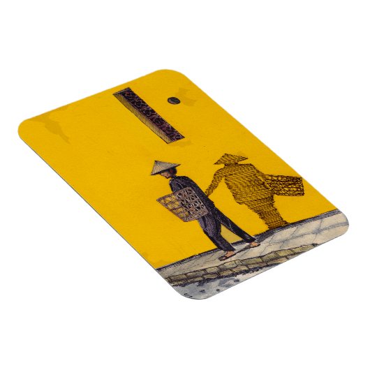 Marktverkoper in Hoi An Vietnam - afbeelding Magneet (Rechterzijde)