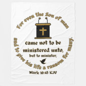 Markus 10:45 KJV Bijbelvers Geloof met de Schrift Fleece Deken (Voorkant)
