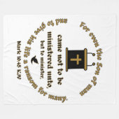 Markus 10:45 KJV Bijbelvers Geloof met de Schrift Fleece Deken (Voorkant (Horizontaal))