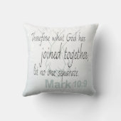 Markus 10:9 Bijbelvers Huwelijksontwerp Kussen (Achterkant)