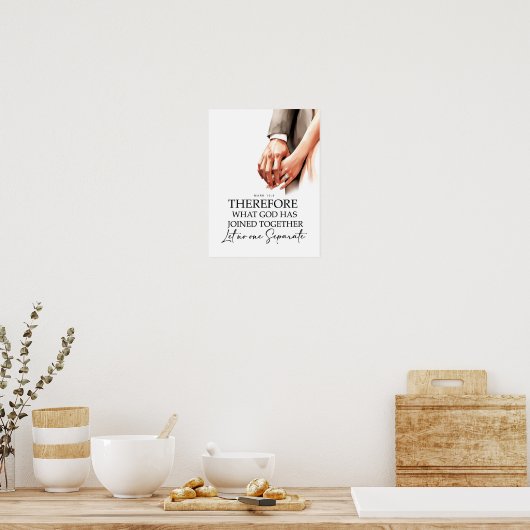 Markus 10:9 Samengevoegd Poster (Keuken)