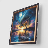 Markus 11:24 Belofteklok: gepersonaliseerde devoti Vierkante Klok (Hoek)