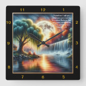 Markus 11:24 Geloofsklok: Gepersonaliseerd gebed Vierkante Klok (Voorkant)