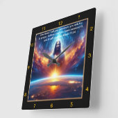 Markus 11:24 Jezus verlicht in kosmische zonsonder Vierkante Klok (Hoek)