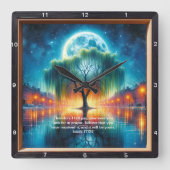 Markus 11:24 Vernieuwing: gepersonaliseerde geloof Vierkante Klok (Voorkant)