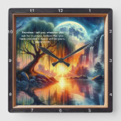 Markus 11:24 Vertrouwen gepersonaliseerde geloofsb Vierkante Klok (Voorkant)