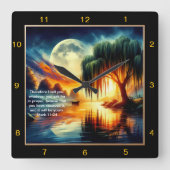 Markus 11:24 Zegen: gepersonaliseerde thuisweergav Vierkante Klok (Voorkant)