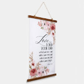 Markus 12:30-31 Inspirerend Bijbelverzen Bloemen Hangend Wandkleed (Gebogen)