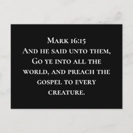 Markus 16:15 Ga in de wereld van de Christelijke m Briefkaart
