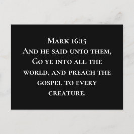 Markus 16:15 Ga in de wereld van de Christelijke m Briefkaart