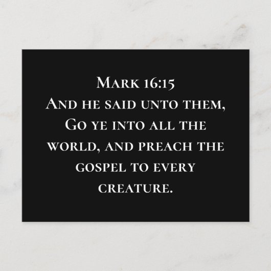 Markus 16:15 Ga in de wereld van de Christelijke m Briefkaart (Voorkant)