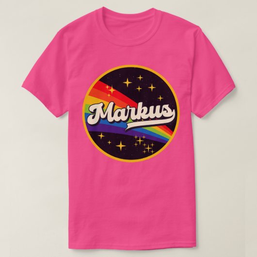 Markus Rainbow in ruimte stijl T-shirt (Design voorkant)
