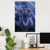 MarkyArt Origineel Blauw en Opnieuw Blauw Poster (Thuiskantoor)