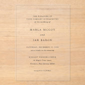 Marla Classic Wedding Acryl Uitnodigingen (Voorkant)