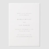 Marla Classic Wedding Bewaar de datum Vellum Uitnodigingen (Voorkant)