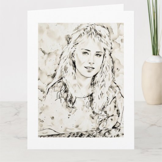 Marla Kay Mangan Computer Schets Inkt Was 2 Kaart (Voorkant)
