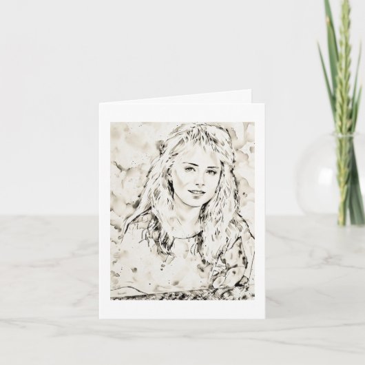 Marla Kay Mangan Computer Sketch Ink Wash 2  Kaart (Voorkant)