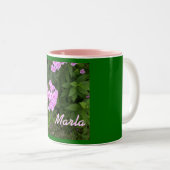 Marla-Name Style-Floral Design-Mok Tweekleurige Koffiemok (Voorkant rechts)