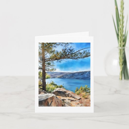 Marla's Devil's Lake Computer Watercolor Painting  Kaart (Voorkant)