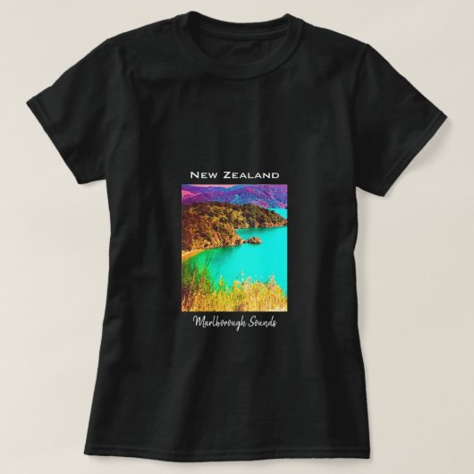 Marlborough Klinkt Nieuw-Zeeland reizen T-shirt (Design voorkant)