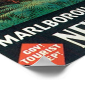 Marlborough Sound, New Zealand Travel Poster (Hoek)